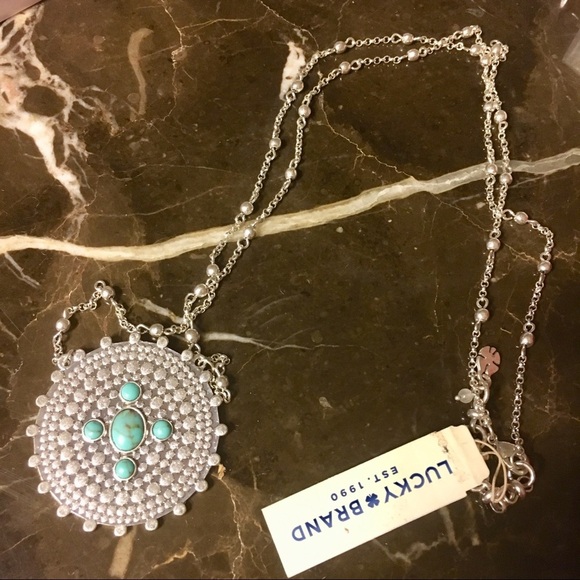 LUCKY BRAND Necklace Turquoise and Silvert… - Picture 2 of 5